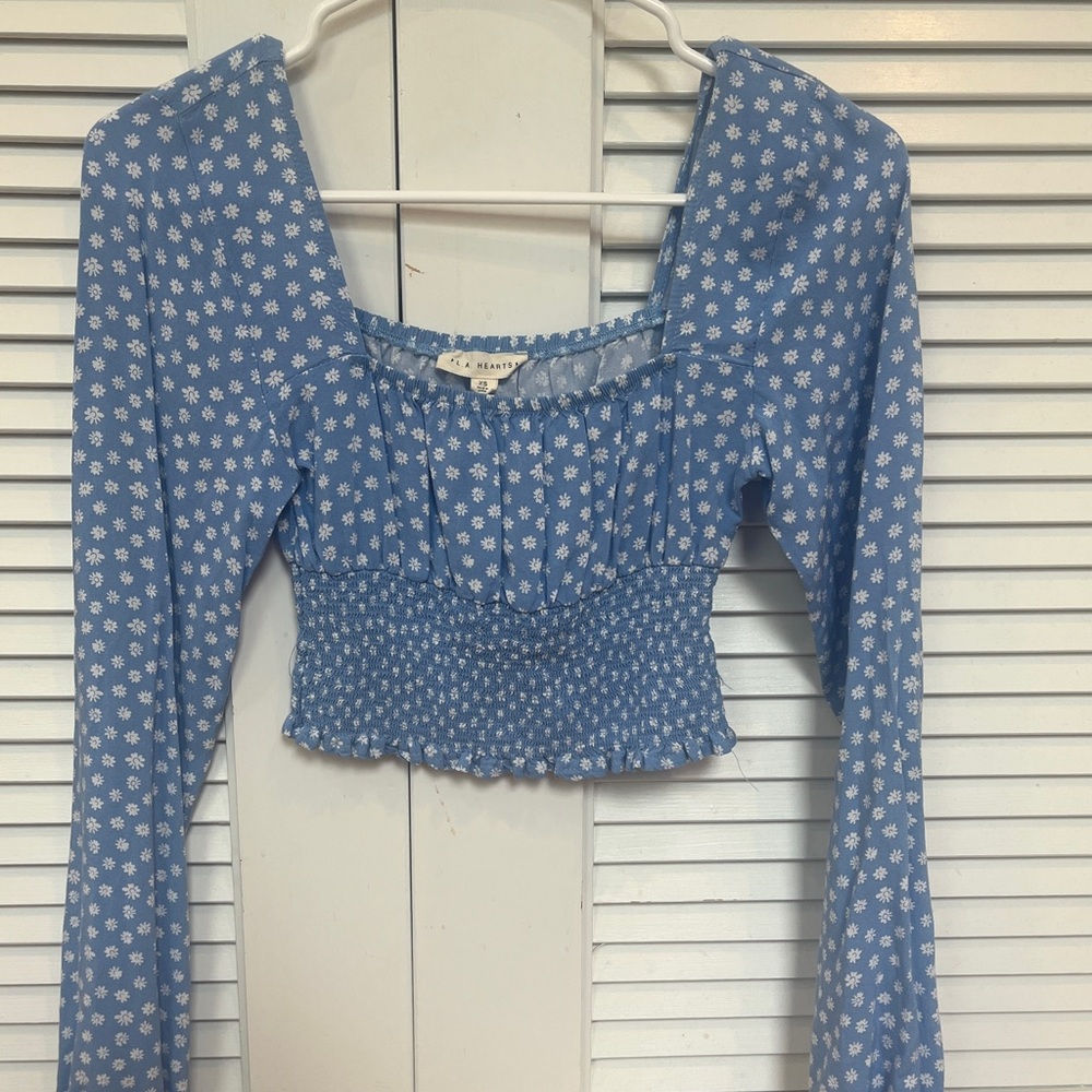 pacsun la hearts blue top